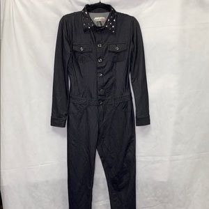 NWT Arden B One-Piece Jumpsuit Black Stretch Denim